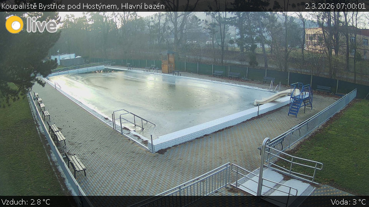 Koupaliště Bystřice pod Hostýnem - Hlavní bazén - 2.3.2026 v 07:00