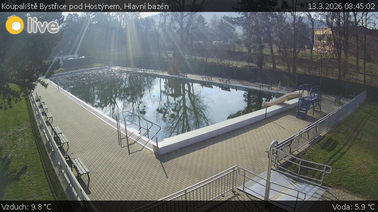 Koupaliště Bystřice pod Hostýnem - Hlavní bazén - 13.3.2026 v 08:45