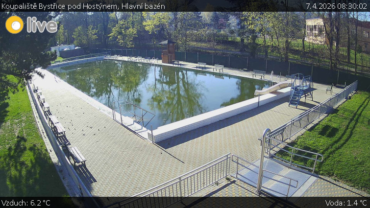 Koupaliště Bystřice pod Hostýnem - Hlavní bazén - 7.4.2026 v 08:30