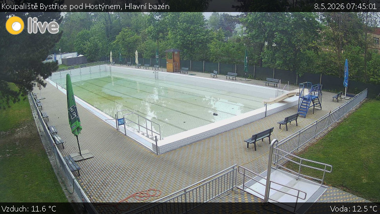 Koupaliště Bystřice pod Hostýnem - Hlavní bazén - 8.5.2026 v 07:45