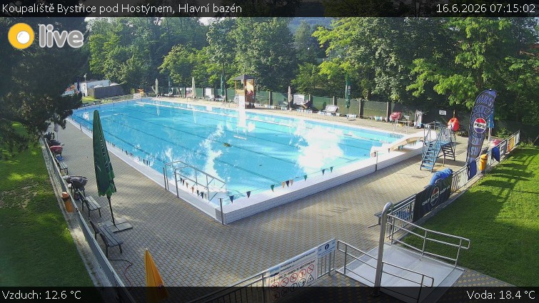 Koupaliště Bystřice pod Hostýnem - Hlavní bazén - 16.6.2026 v 07:15
