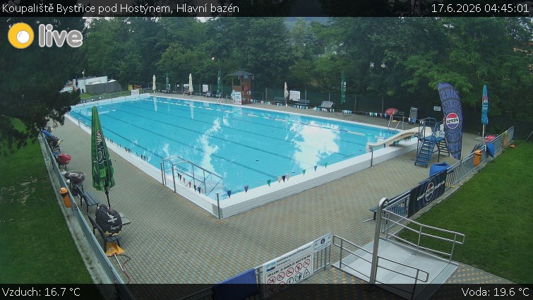Koupaliště Bystřice pod Hostýnem - Hlavní bazén - 17.6.2026 v 04:45