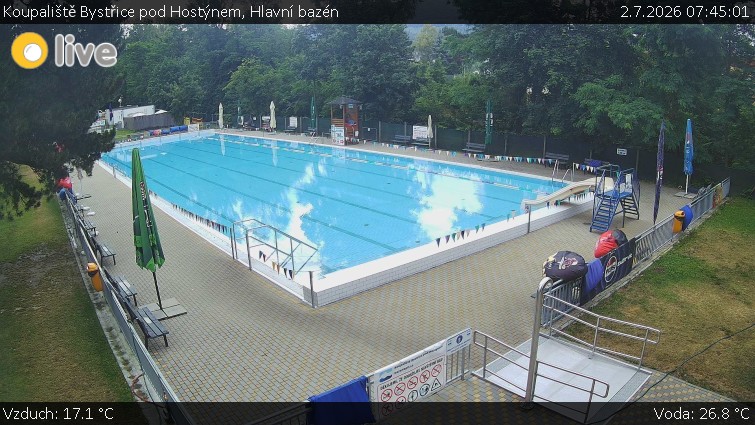 Koupaliště Bystřice pod Hostýnem - Hlavní bazén - 2.7.2026 v 07:45