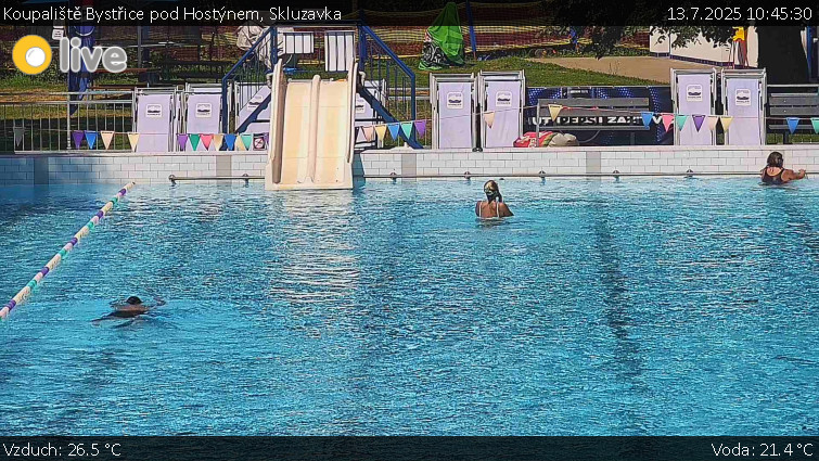 Koupaliště Bystřice pod Hostýnem - Skluzavka - 13.7.2025 v 10:45 Koupaliště Bystřice pod Hostýnem - Skluzavka - 13.7.2025 v 10:45