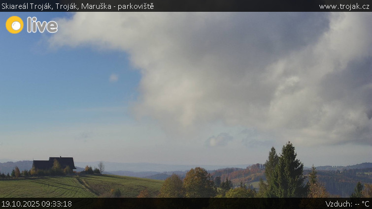 Skiareál Troják - Troják, Maruška - parkoviště - 19.10.2025 v 09:33 Skiareál Troják - Troják, Maruška - parkoviště - 19.10.2025 v 09:33