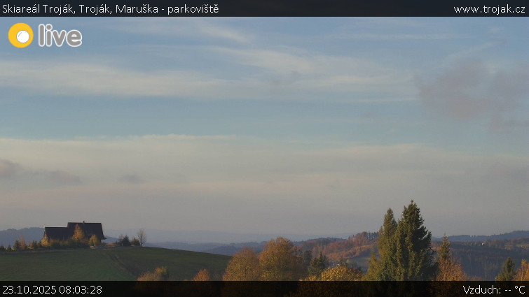 Skiareál Troják - Troják, Maruška - parkoviště - 23.10.2025 v 08:03 Skiareál Troják - Troják, Maruška - parkoviště - 23.10.2025 v 08:03