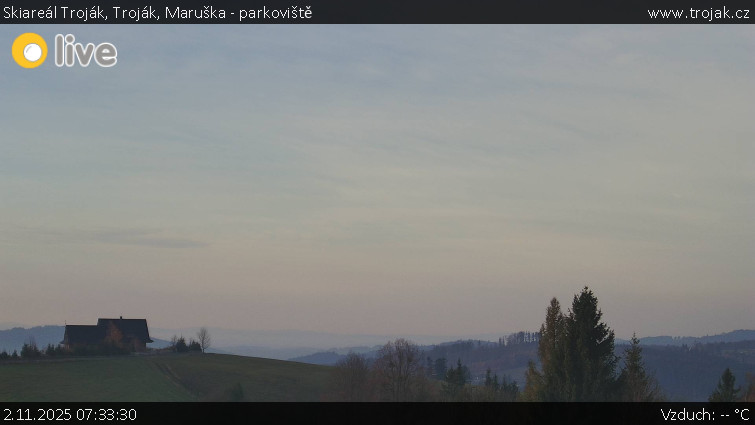 Skiareál Troják - Troják, Maruška - parkoviště - 2.11.2025 v 07:33 Skiareál Troják - Troják, Maruška - parkoviště - 2.11.2025 v 07:33