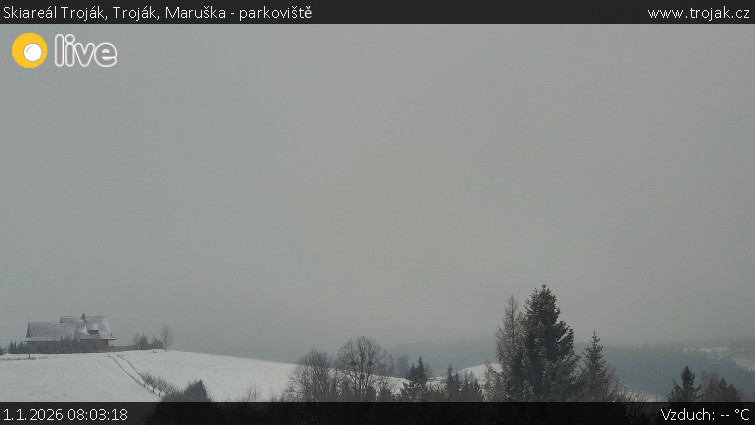 Skiareál Troják - Troják, Maruška - parkoviště - 1.1.2026 v 08:03