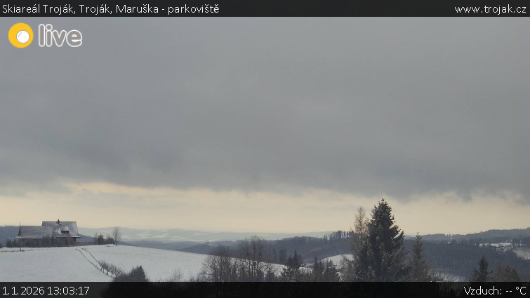 Skiareál Troják - Troják, Maruška - parkoviště - 1.1.2026 v 13:03