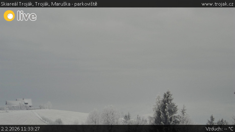 Skiareál Troják - Troják, Maruška - parkoviště - 2.2.2026 v 11:33