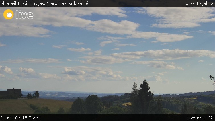 Skiareál Troják - Troják, Maruška - parkoviště - 14.6.2026 v 18:03