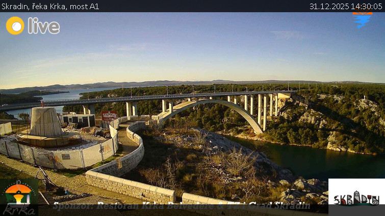 Městečko Skradin - Skradin, řeka Krka, most A1 - 31.12.2025 v 14:30