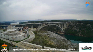 Městečko Skradin - Skradin, řeka Krka, most A1 - 2.3.2026 v 07:45