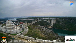 Městečko Skradin - Skradin, řeka Krka, most A1 - 2.3.2026 v 08:45