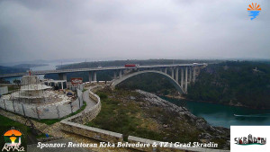 Městečko Skradin - Skradin, řeka Krka, most A1 - 2.3.2026 v 09:45