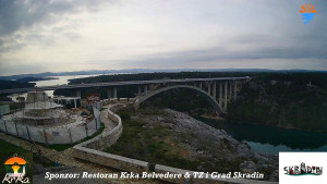 Městečko Skradin - Skradin, řeka Krka, most A1 - 2.3.2026 v 15:45