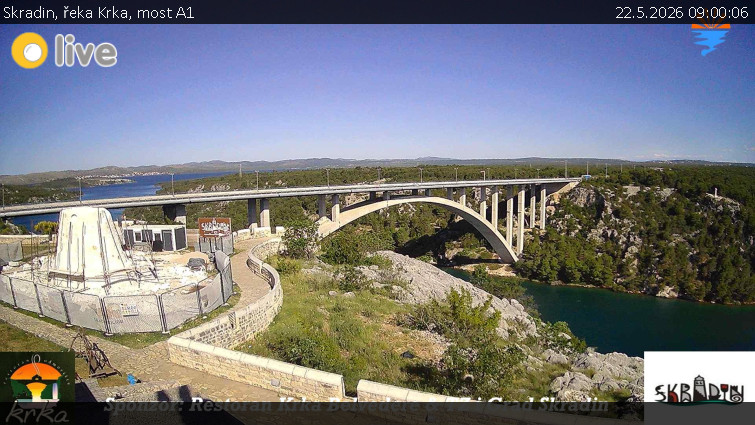 Městečko Skradin - Skradin, řeka Krka, most A1 - 22.5.2026 v 09:00