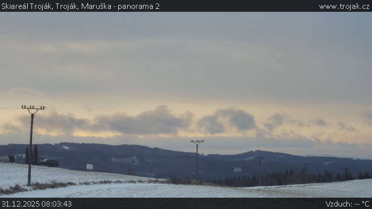 Skiareál Troják - Troják, Maruška - panorama 2 - 31.12.2025 v 08:03