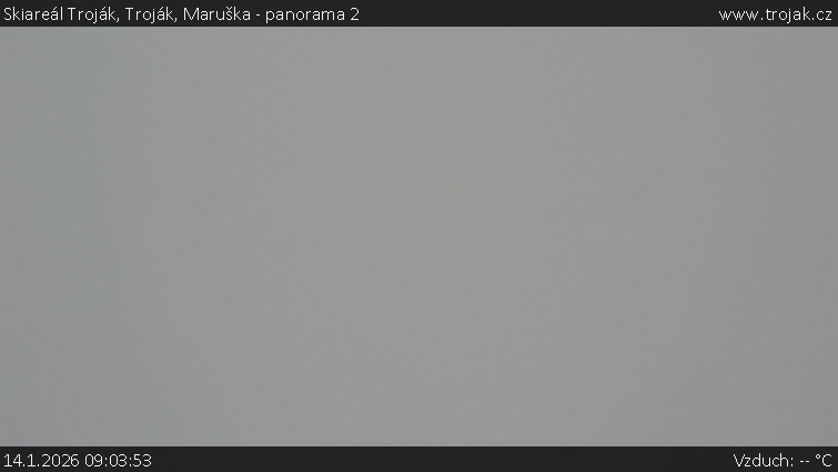 Skiareál Troják - Troják, Maruška - panorama 2 - 14.1.2026 v 09:03