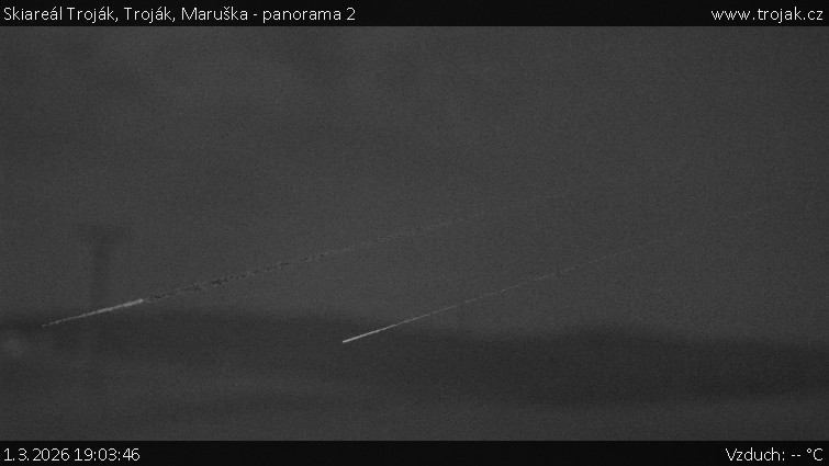 Skiareál Troják - Troják, Maruška - panorama 2 - 1.3.2026 v 19:03