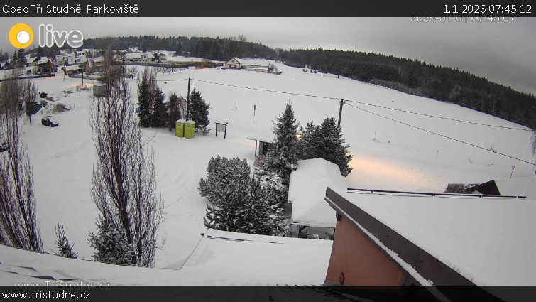 Obec Tři Studně - Parkoviště - 1.1.2026 v 07:45