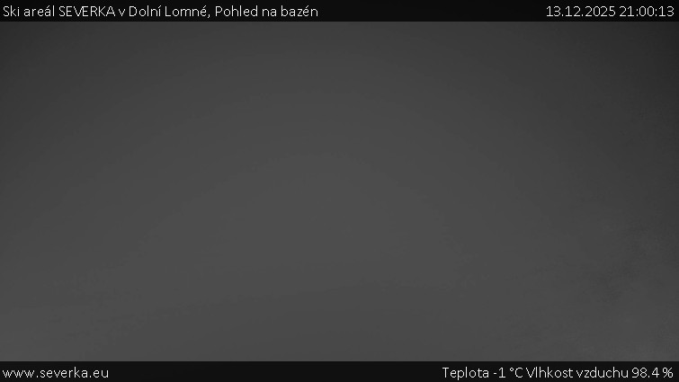 Ski areál SEVERKA v Dolní Lomné - Pohled na bazén - 13.12.2025 v 21:00
