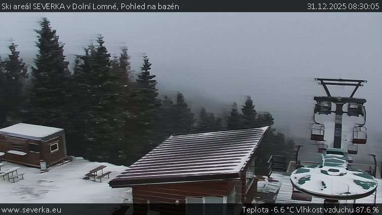 Ski areál SEVERKA v Dolní Lomné - Pohled na bazén - 31.12.2025 v 08:30