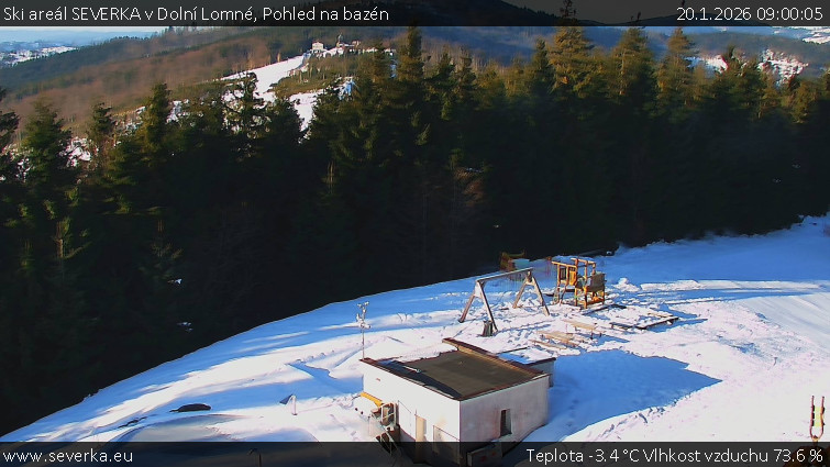 Ski areál SEVERKA v Dolní Lomné - Pohled na bazén - 20.1.2026 v 09:00