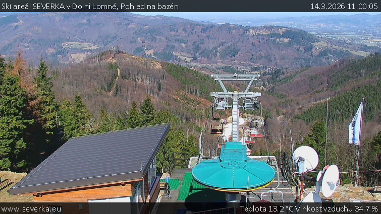 Ski areál SEVERKA v Dolní Lomné - Pohled na bazén - 14.3.2026 v 11:00
