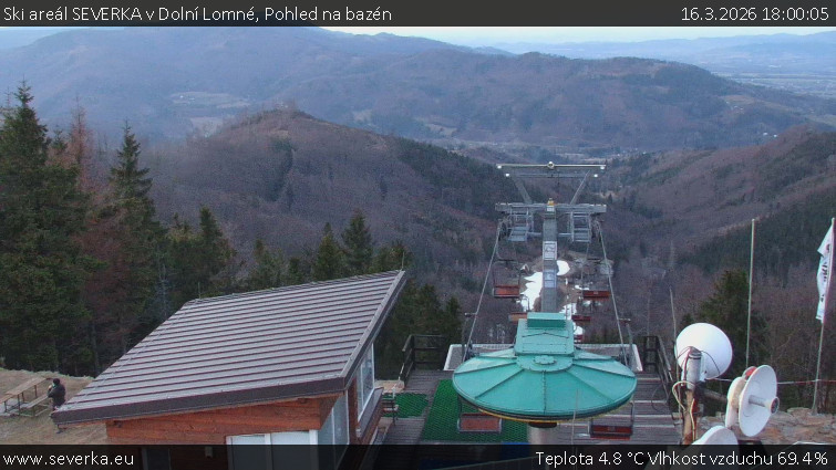 Ski areál SEVERKA v Dolní Lomné - Pohled na bazén - 16.3.2026 v 18:00