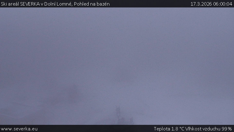 Ski areál SEVERKA v Dolní Lomné - Pohled na bazén - 17.3.2026 v 06:00