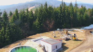 Ski areál SEVERKA v Dolní Lomné - Pohled na bazén - 18.3.2026 v 11:30