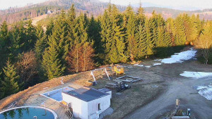 Ski areál SEVERKA v Dolní Lomné - Pohled na bazén - 22.3.2026 v 06:30