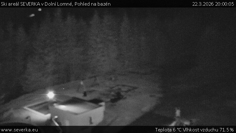 Ski areál SEVERKA v Dolní Lomné - Pohled na bazén - 22.3.2026 v 20:00