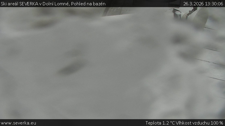 Ski areál SEVERKA v Dolní Lomné - Pohled na bazén - 26.3.2026 v 13:30