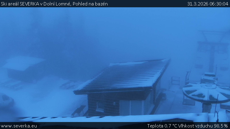 Ski areál SEVERKA v Dolní Lomné - Pohled na bazén - 31.3.2026 v 06:30