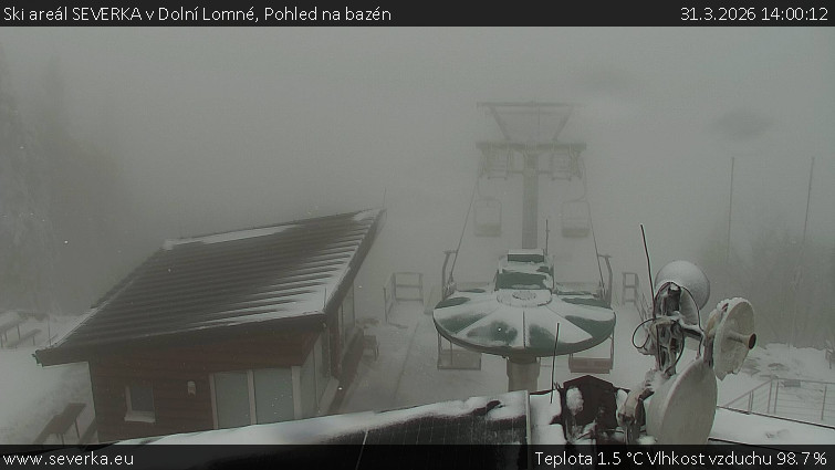 Ski areál SEVERKA v Dolní Lomné - Pohled na bazén - 31.3.2026 v 14:00