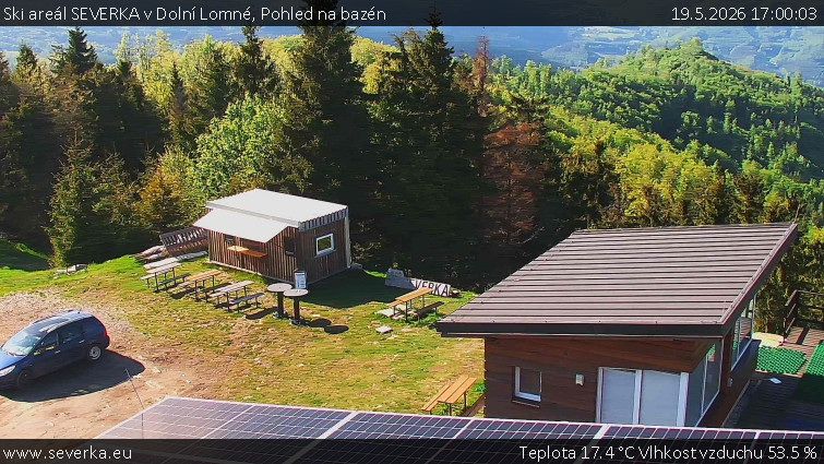 Ski areál SEVERKA v Dolní Lomné - Pohled na bazén - 19.5.2026 v 17:00