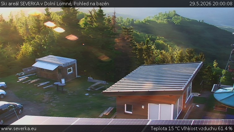 Ski areál SEVERKA v Dolní Lomné - Pohled na bazén - 29.5.2026 v 20:00