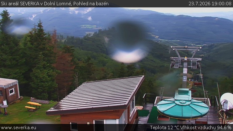 Ski areál SEVERKA v Dolní Lomné - Pohled na bazén - 23.7.2026 v 19:00