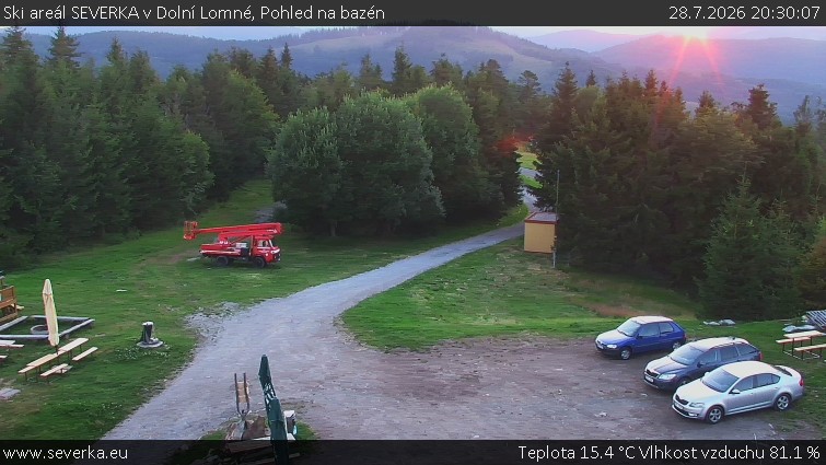 Ski areál SEVERKA v Dolní Lomné - Pohled na bazén - 28.7.2026 v 20:30