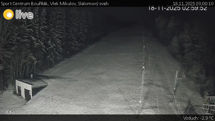 Sport Centrum Bouřňák - Vlek Mikulov, Slalomový svah - 18.11.2025 v 03:00