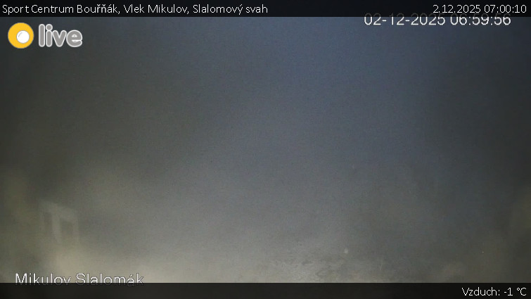 Sport Centrum Bouřňák - Vlek Mikulov, Slalomový svah - 2.12.2025 v 07:00