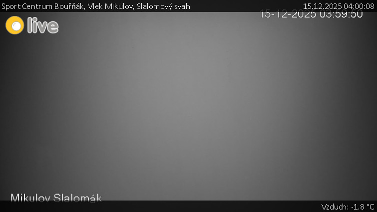 Sport Centrum Bouřňák - Vlek Mikulov, Slalomový svah - 15.12.2025 v 04:00
