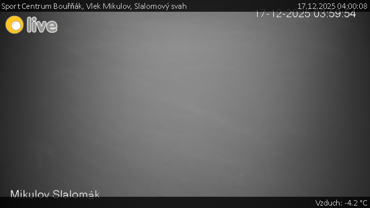 Sport Centrum Bouřňák - Vlek Mikulov, Slalomový svah - 17.12.2025 v 04:00