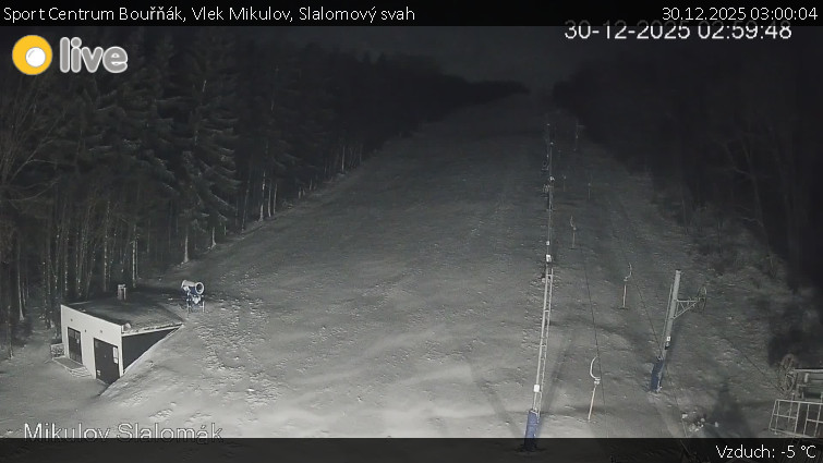 Sport Centrum Bouřňák - Vlek Mikulov, Slalomový svah - 30.12.2025 v 03:00