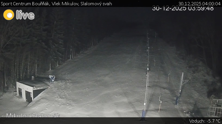 Sport Centrum Bouřňák - Vlek Mikulov, Slalomový svah - 30.12.2025 v 04:00