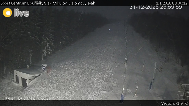 Sport Centrum Bouřňák - Vlek Mikulov, Slalomový svah - 1.1.2026 v 00:00