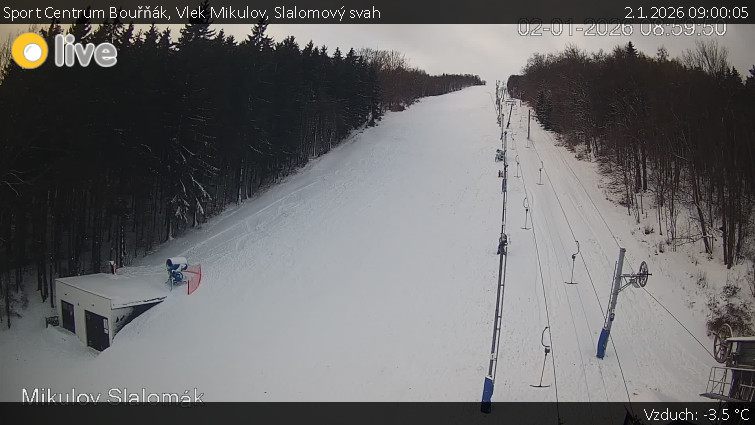 Sport Centrum Bouřňák - Vlek Mikulov, Slalomový svah - 2.1.2026 v 09:00
