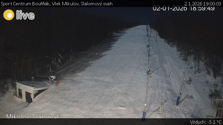 Sport Centrum Bouřňák - Vlek Mikulov, Slalomový svah - 2.1.2026 v 19:00